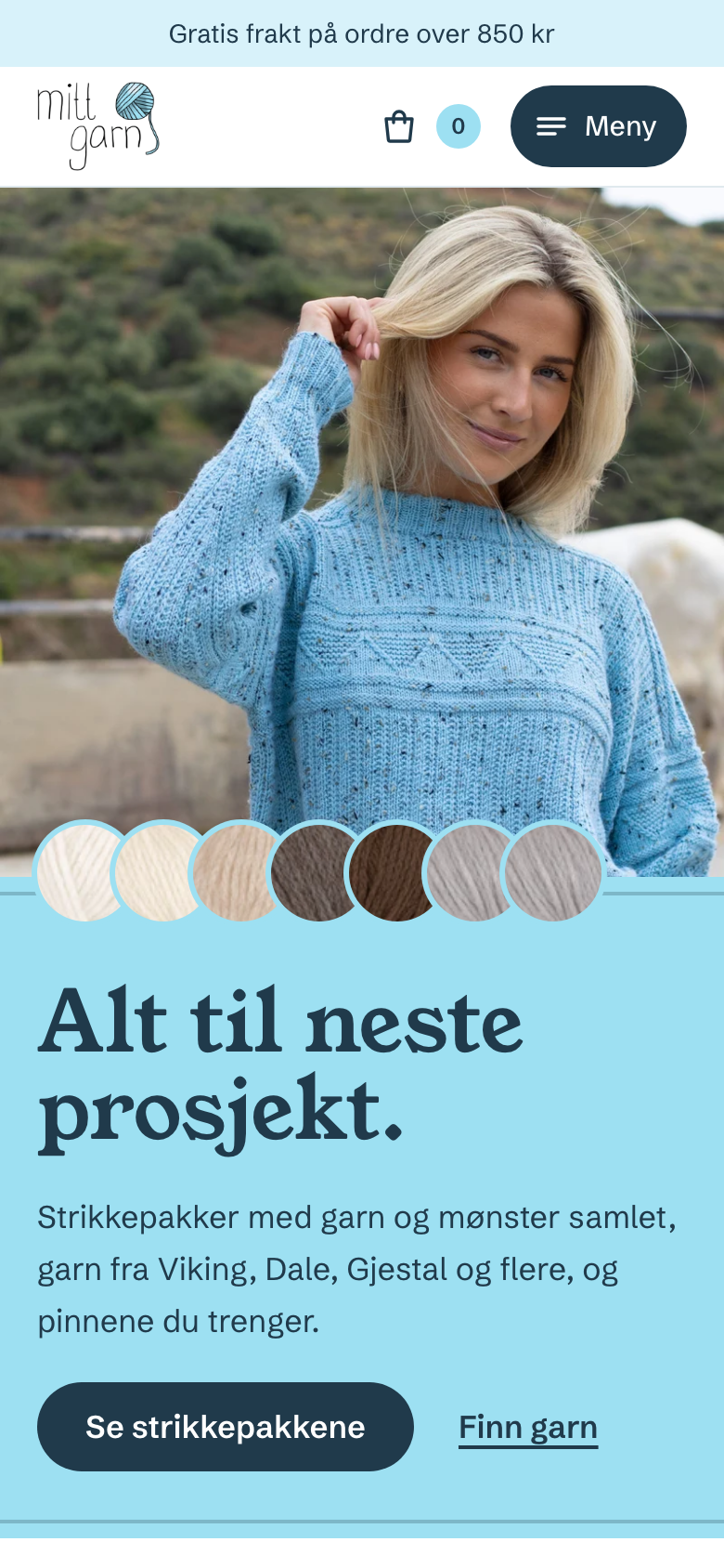 Forsiden til Mittgarn på mobil